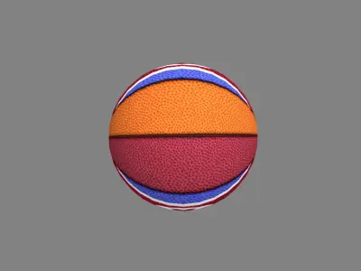 Cartoon basketball - star Low-poly 3D model