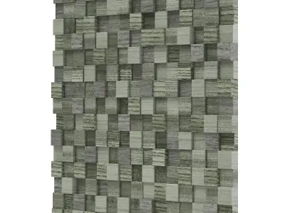 Green Wooden Blocks Wall Panel 3D model