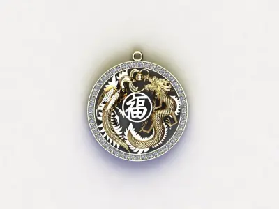 Dragon and Phonex Pendant Cad P9 3D print model