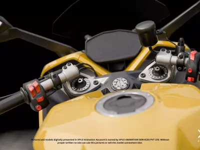 Ducatti sports Bike 3D Model Fully RIGGED Gameready Model Low-poly 3D model