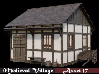 Medieval Village Asset 17 - 4K Textures Game Ready Low-poly 3D model