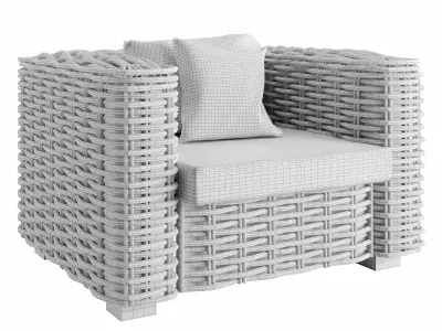 Attitude arm chair island 02 Low-poly 3D model