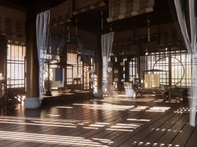 3D The academy in the bamboo forest model 3D model