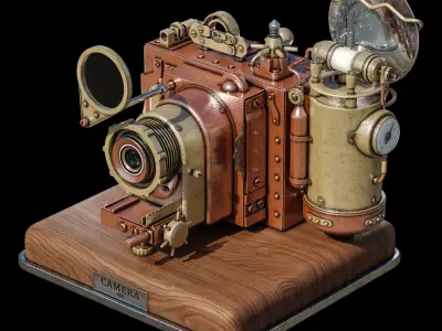 Steampunk Camera 3D model