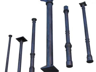 Cast iron columns 2 3D model
