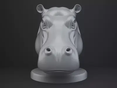 Hippopotamus Bust - Animal Figurine 3D print model