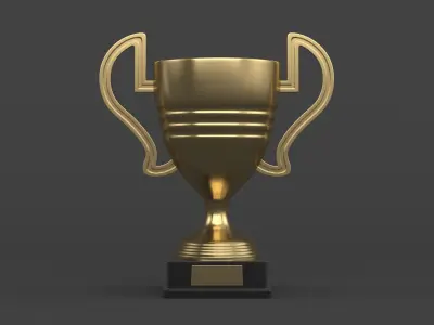 Gold Trophy Cups 3D model