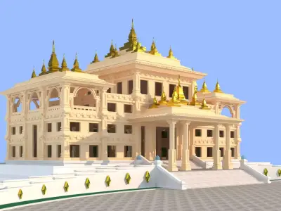 Southeast Asian - style teaching building 3D model