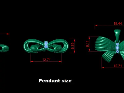 bow tie jewelry set 3D print model