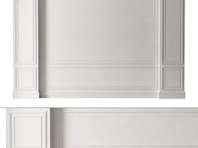 Classic 3D Wall Panel with Ornament Design for Interior Decor 6 3D model