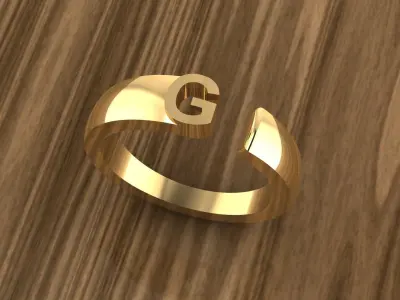 Alphabet Ring G 3D print model