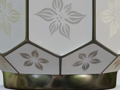 Vase29 glass lamp with floral design 3D model