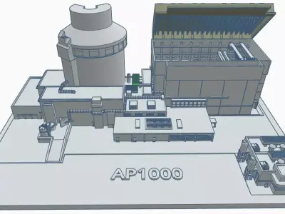 AP1000 Nuclear power plant 3D print model