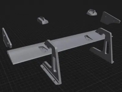 RC CAR DRIFT 1-10 GT REAR WING SPOILER 3D print model