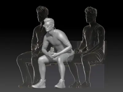 spectator at sports stadium boy 3 3D print model