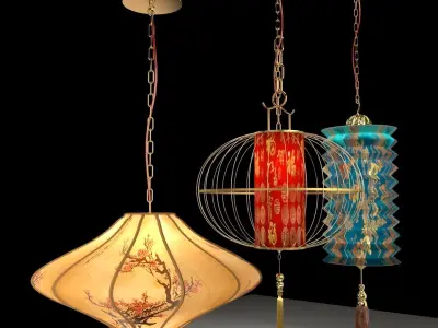 Chinese red lantern  3D model 38