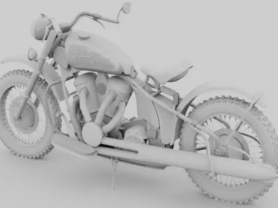 MotorBike model partially textured  Free low-poly 3D model