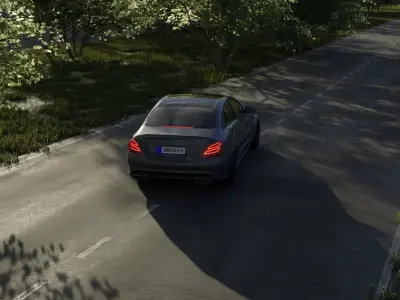 Forest car animation scene 3D model