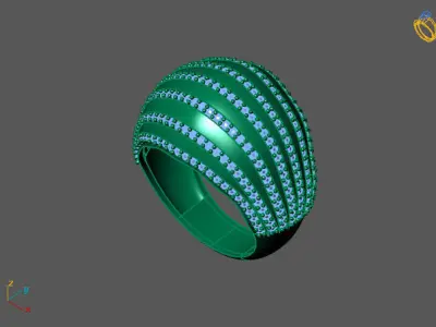 STL 3DM Print Ready Women Diamond Ring Lightweight Printable  3D print model 171