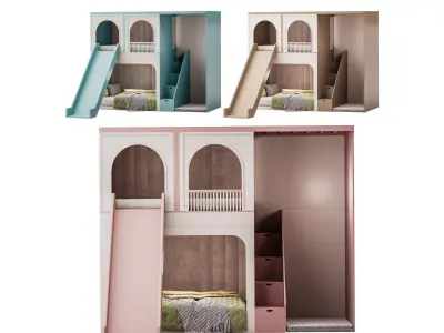 Childrens bunk bed 42 3D model