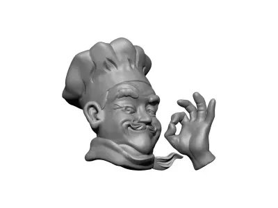man head cook 3D print model