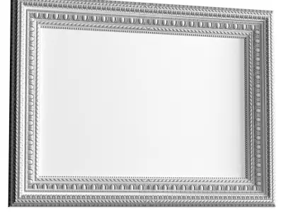A classic picture in a carved golden frame  3D model