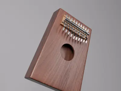 Kalimba wooden hammered dulcimer 3D model