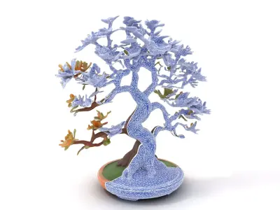 Realistic Bonsai Tree model pack Low-poly 3D model