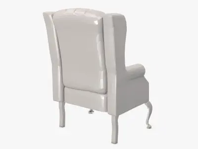 Luxury White Armchair Low Poly 3D model
