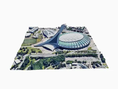 Olympic Stadium Montreal Low-poly 3D model