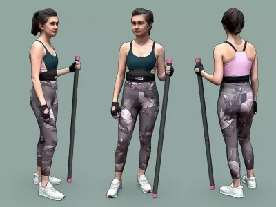 Stylized Fitness Character Low-poly 3D model