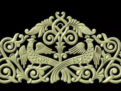 Central decor ornament for furniture 3D model 811