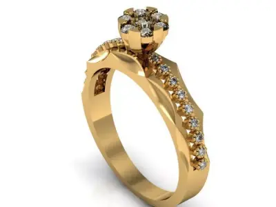 daimond ring 3D print model 25