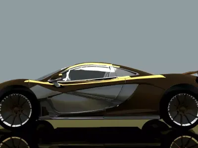 GOLD SPORT CAr 3D model
