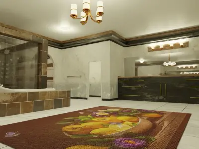 Mediterranean House Master Bathroom 3D model