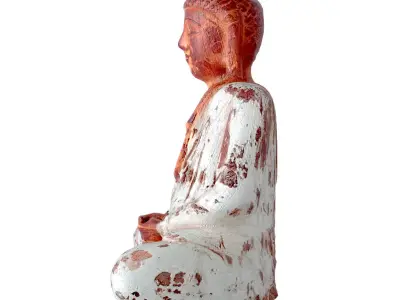 Antique Green and Gold Sitting Buddha 3D model