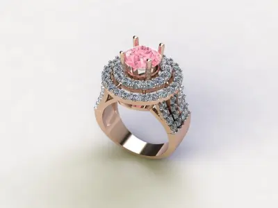 R195 Diamond Ring new design cad file  3D model