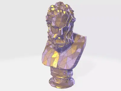 Heracles bust WIREFRAME VORONOI WIREMESH MESH 3D print model
