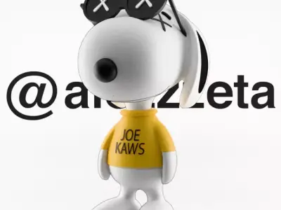 Kaws Snoopy x Woodstock Textured Low-poly 3D model