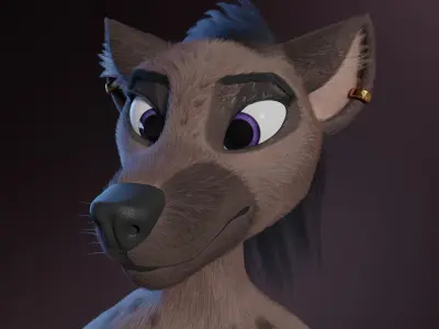 Zuri Anthro Hyena 3D model