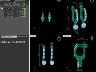 Women earrings 3D print model 15
