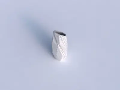 Vase bent hexagon with twisted random triangle plates 3D print model