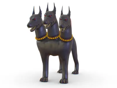 High Poly Monster Three Headed Cerberus Dog 3D Model 3D model