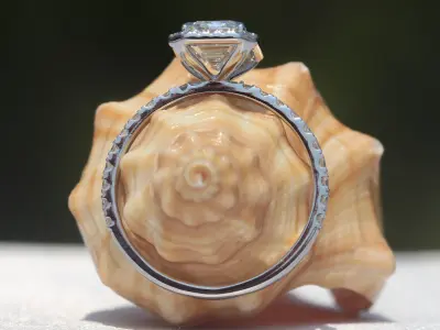 Pave Halo Engagement Ring 3D print model