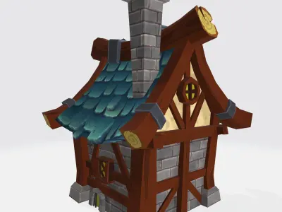 Cartoon House Free low-poly 3D model