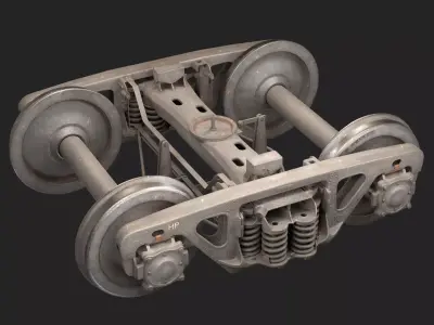 Wagon bogie Low-poly 3D model