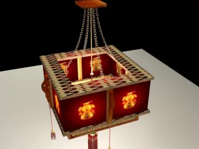 Chinese red lantern 3D model
