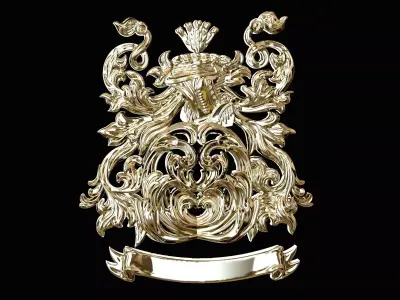 Heraldic Crest ring  Coat of Arms 3D print model