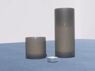 Candle set three candles 3D model