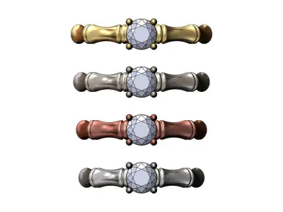 Bamboo 5mm diamond solitaire ring Us sizes 6to9 3D print model